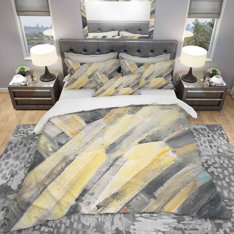 Geometric Beige Glacier - Geometric Duvet Cover Set