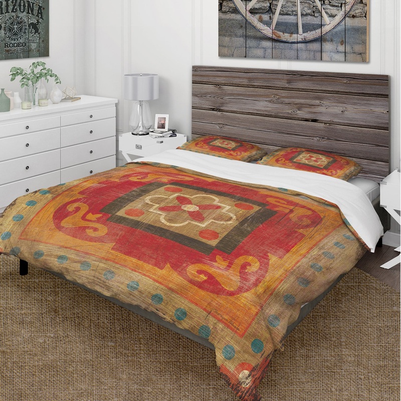 Moroccan Orange Tiles Collage II - Cottage Duvet Cover Set