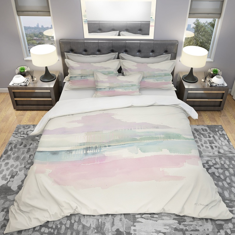 Pink Lifting Fog - Geometric Duvet Cover Set