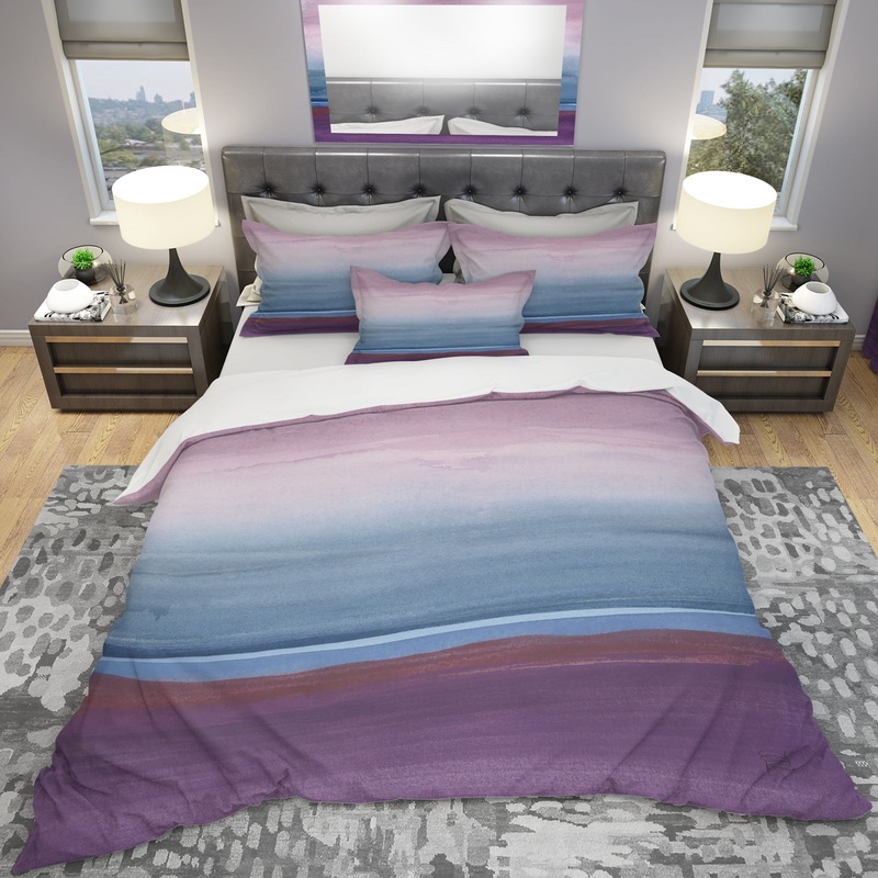 Purple Rock landscape III - Geometric Duvet Cover Set