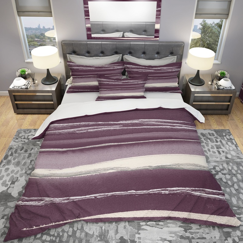 Shabby Watercolor on Purple IV - Shabby Duvet Cover Set