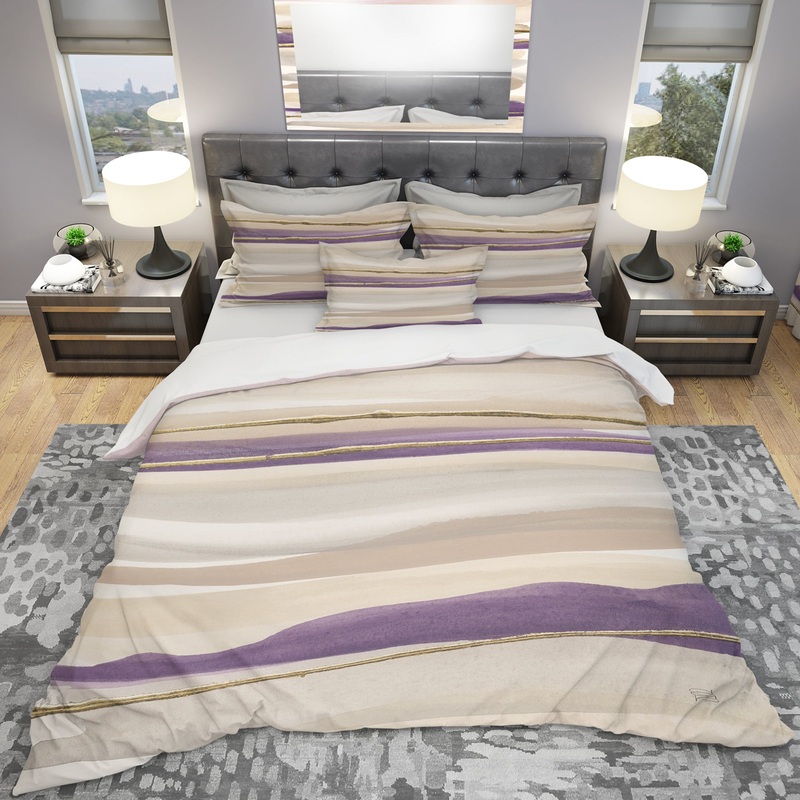 Shape of Glam Purple III - Geometric Duvet Cover Set