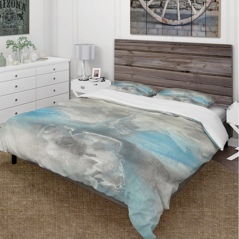 Watercolor Minimal Blue Tones I - Cottage Duvet Cover Set