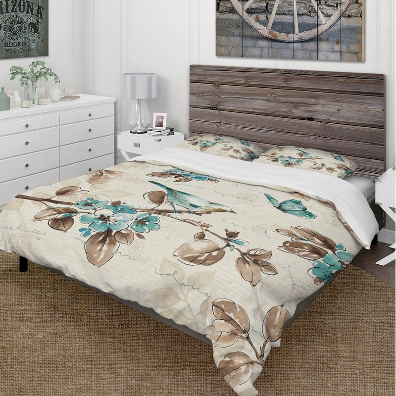 Beige Bird Wings III - Cottage Duvet Cover Set
