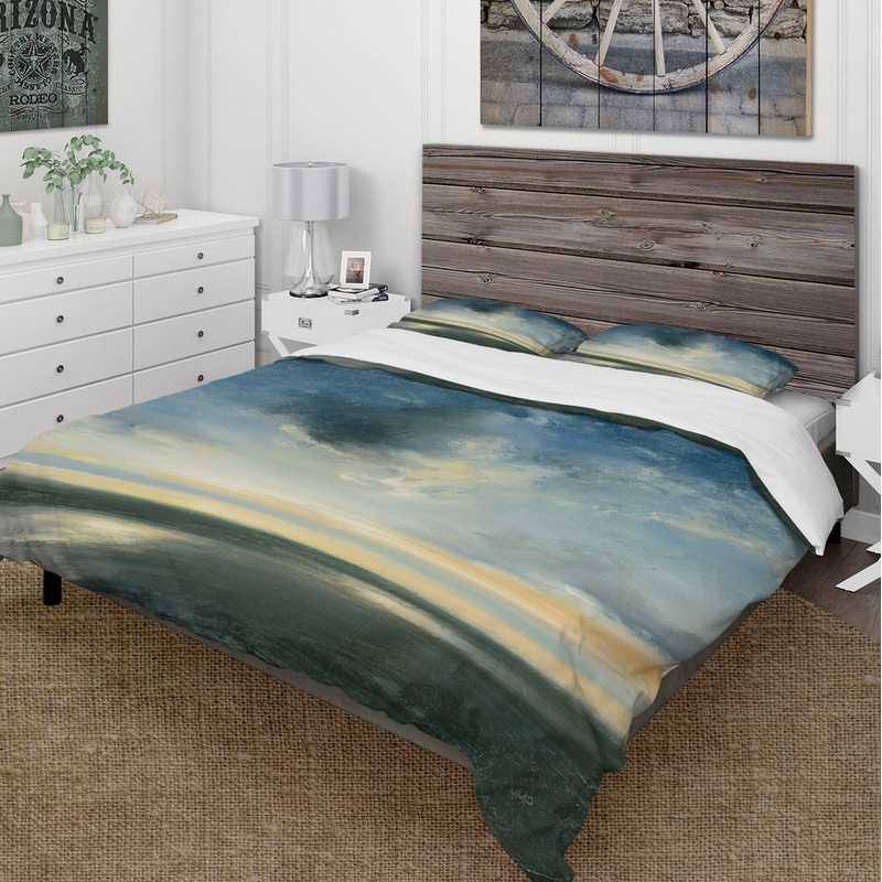 Blue Coastal Sunrise - Cottage Duvet Cover Set