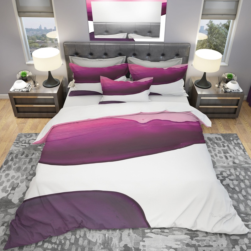 Paint of Magenta Stone - Geometric Duvet Cover Set