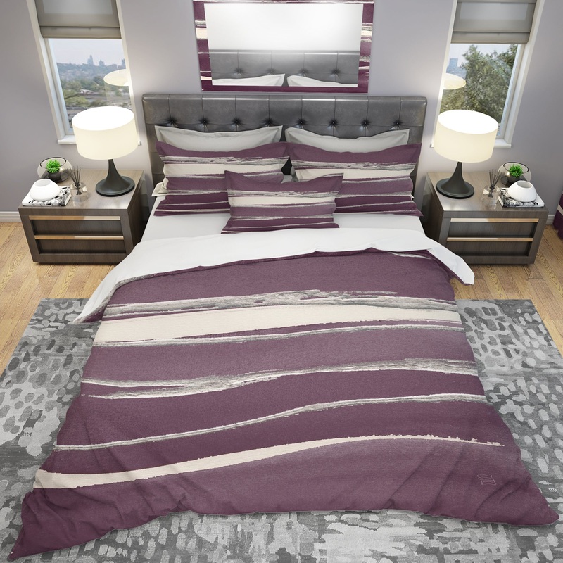 Shabby Watercolor on Purple III - Shabby Duvet Cover Set
