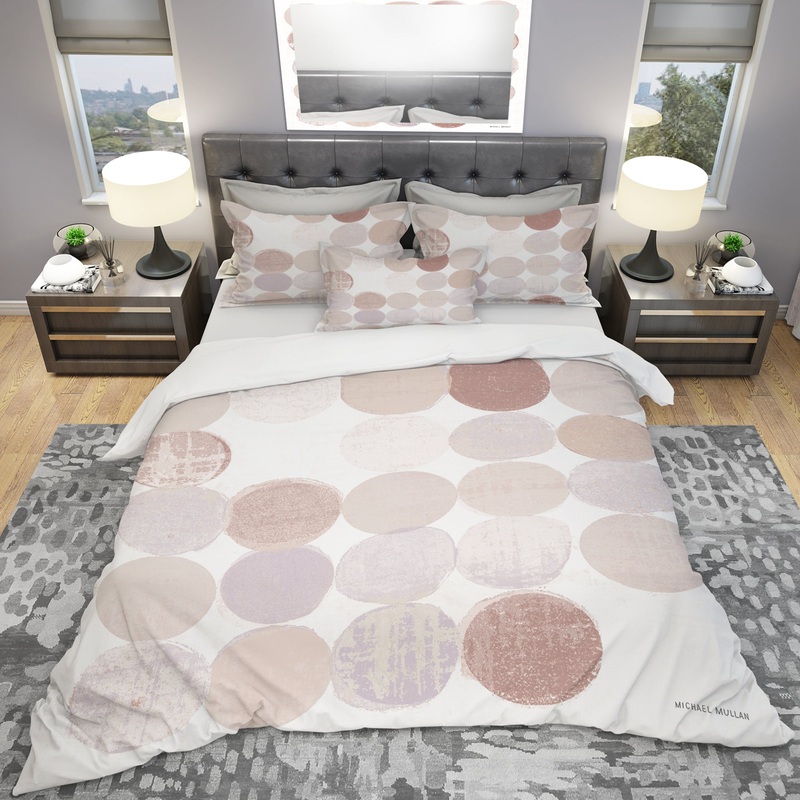 Shade of Pink Geometric Dots I - Geometric Duvet Cover Set