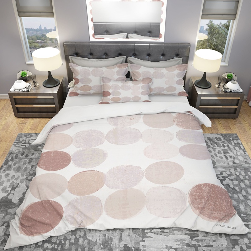 Shade of Pink Geometric Dots II - Geometric Duvet Cover Set