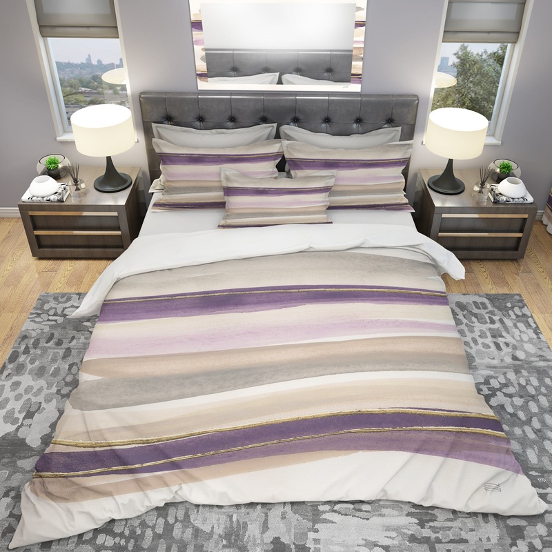Shape of Glam Purple - Geometric Duvet Cover Set
