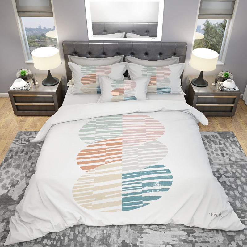 Watercolor Geometric Triangle I - Geometric Duvet Cover Set