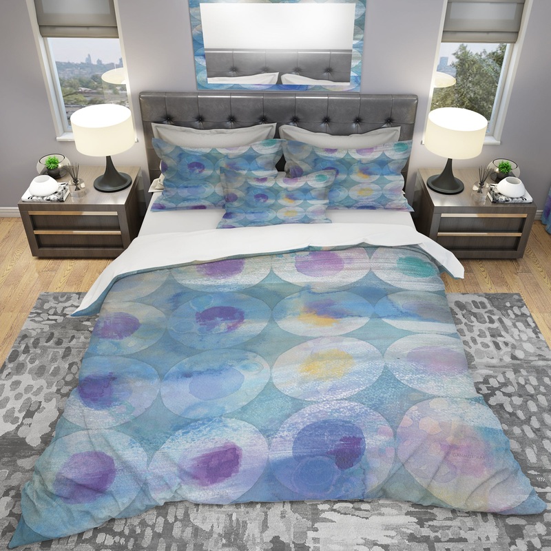 Watercolor Geometrical Circles I - Geometric Duvet Cover Set