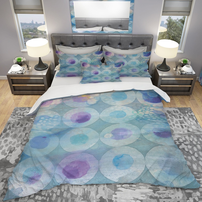 Watercolor Geometrical Circles II - Geometric Duvet Cover Set