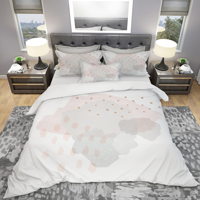 Watercolor Minimal Blush II - Geometric Duvet Cover Set