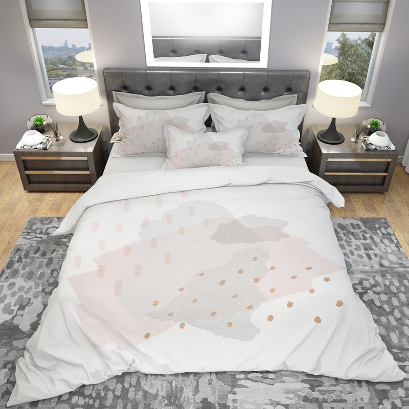 Watercolor Minimal Blush III - Geometric Duvet Cover Set