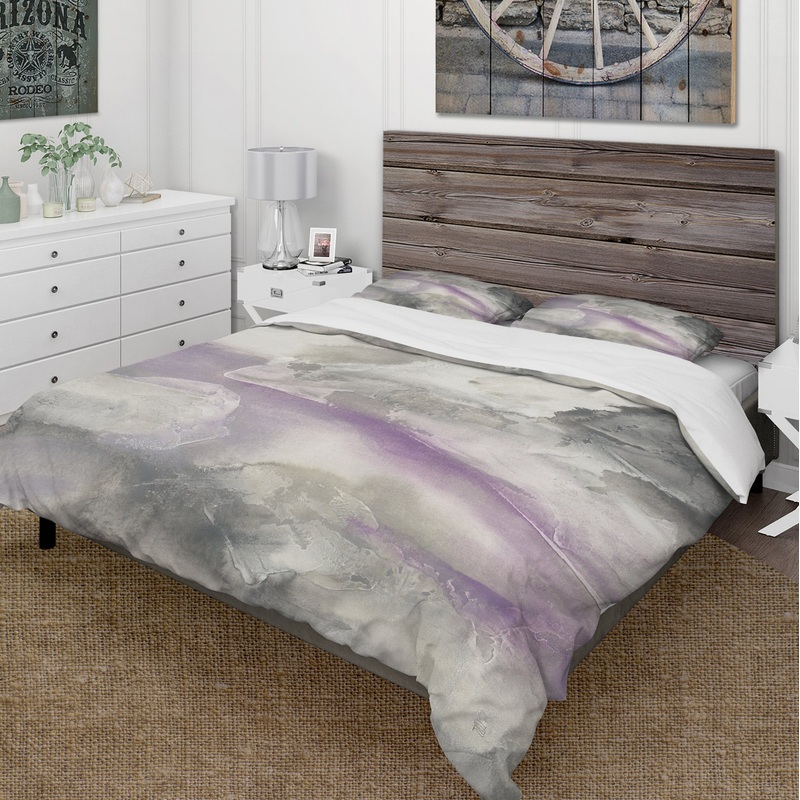 Watercolor Minimal Purple Tones I - Cottage Duvet Cover Set