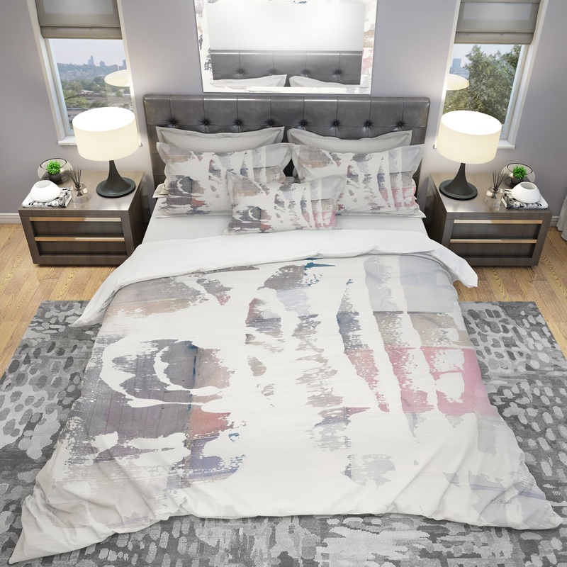White Out Geometric - Geometric Duvet Cover Set