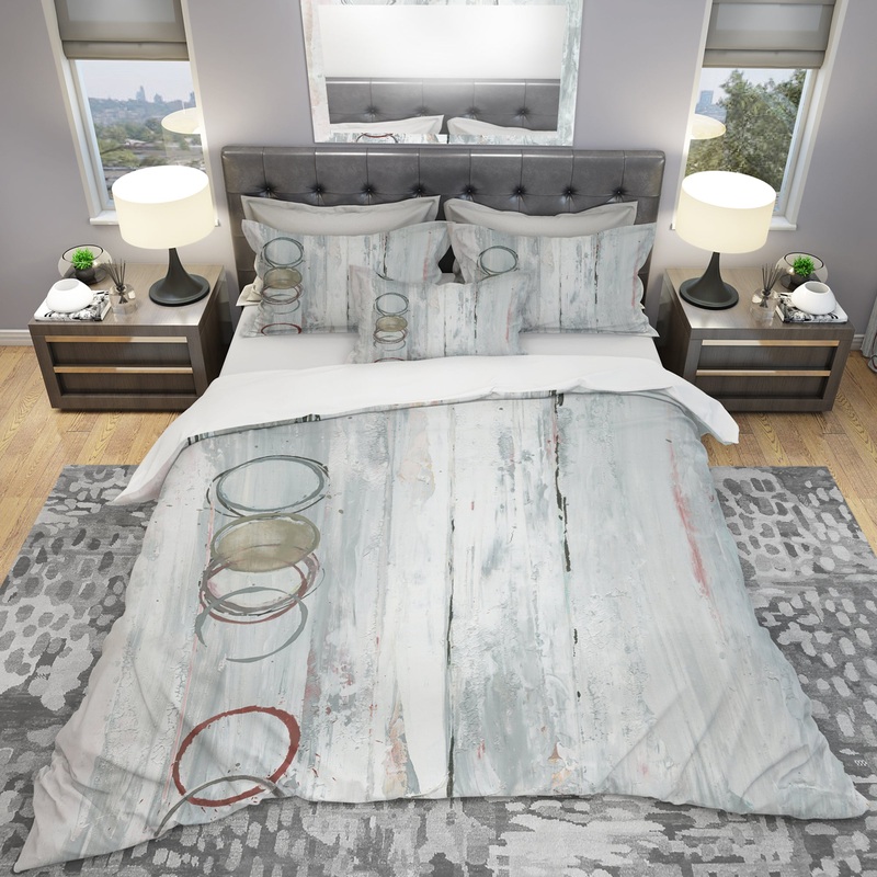 Whitewashed Syrah - Geometric Duvet Cover Set