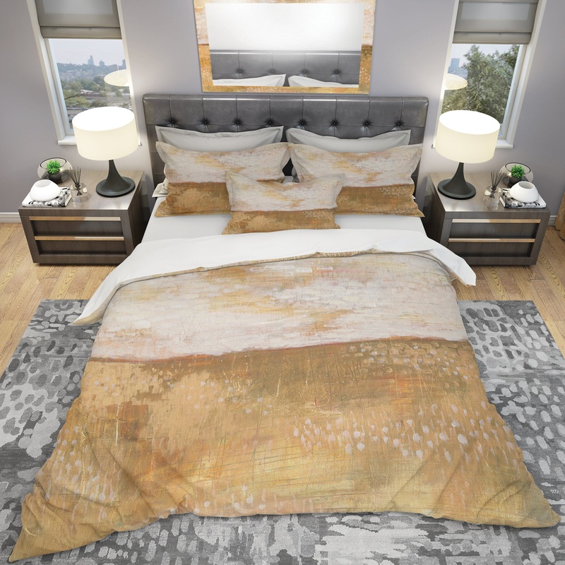 Amber Modern Horizon - Geometric Duvet Cover Set