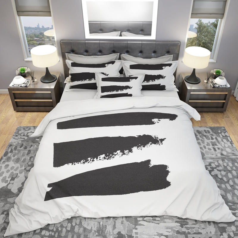 Black and White Geometric Company II - Geometric Duvet Cover Set