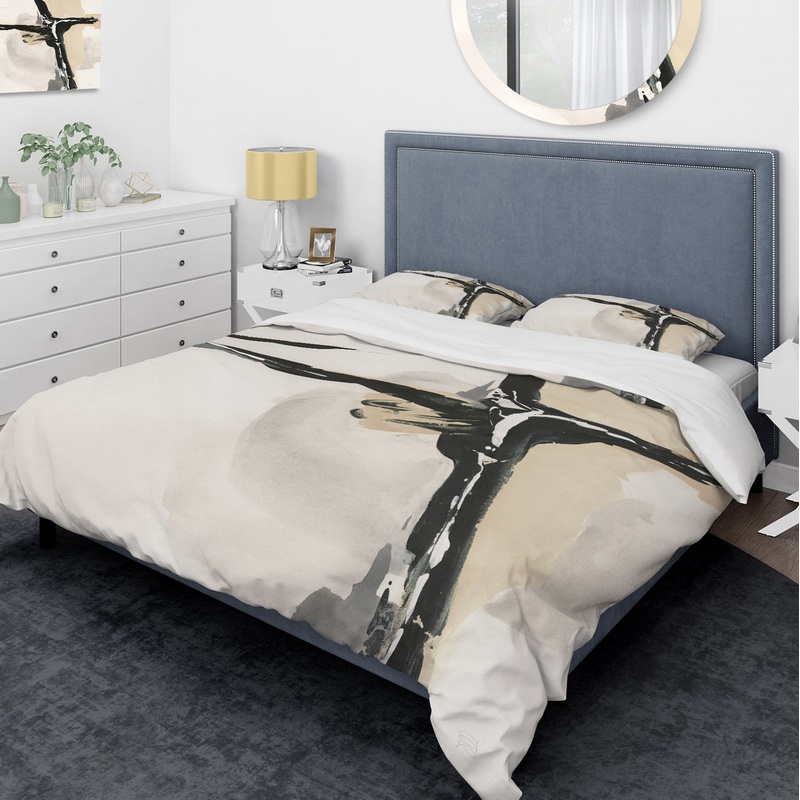Creamy Tan Form I - Glam Duvet Cover Set