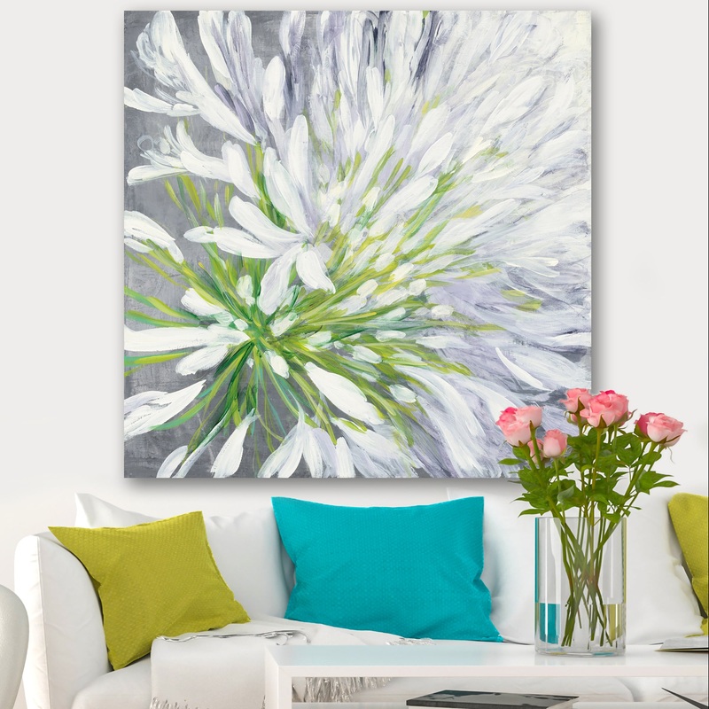 Flower Cleome Splash II - Traditional Floral Gallery-wrapped Canvas