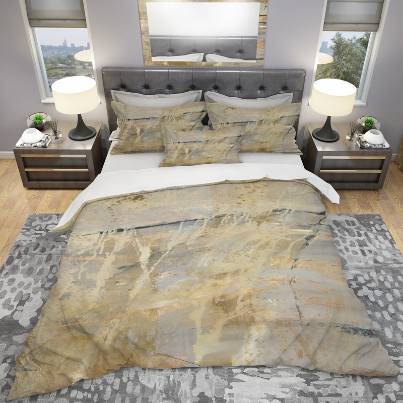 Geometric Cream Block II - Geometric Duvet Cover Set