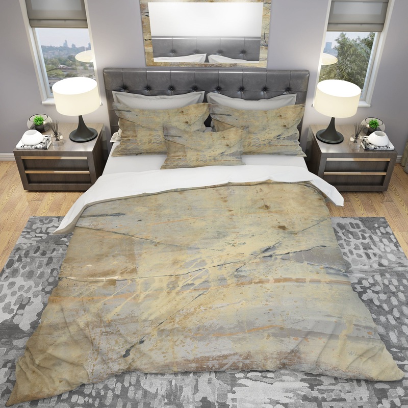Geometric Cream Block III - Geometric Duvet Cover Set