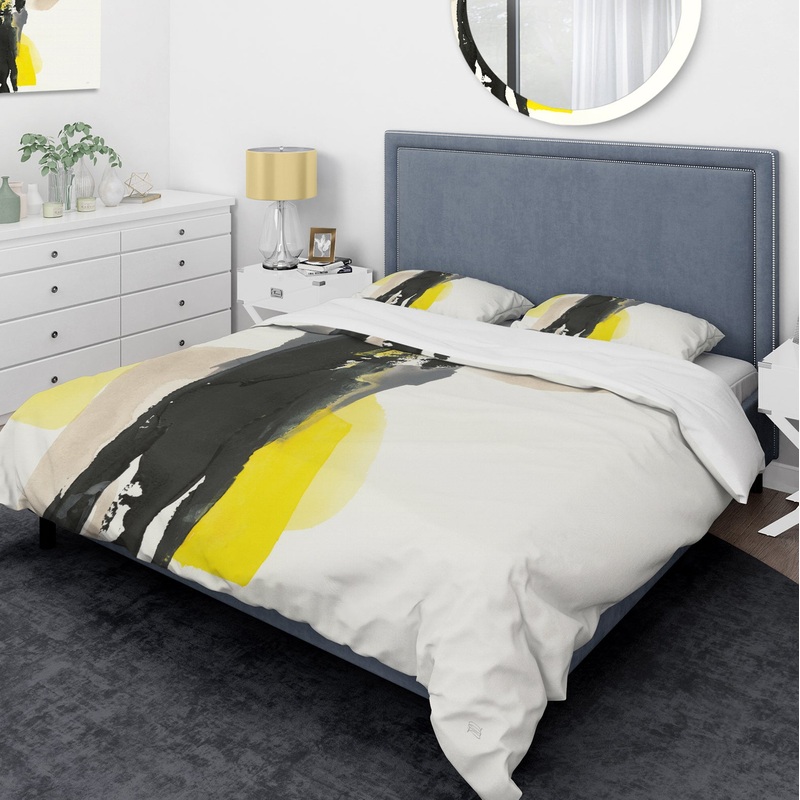 Glam Black and Yellow II - Glam Duvet Cover Set