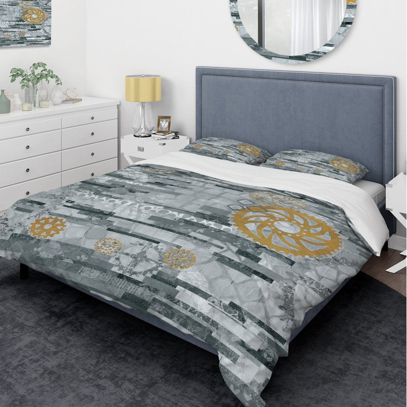 Modern Gold Timetable II - Glam Duvet Cover Set