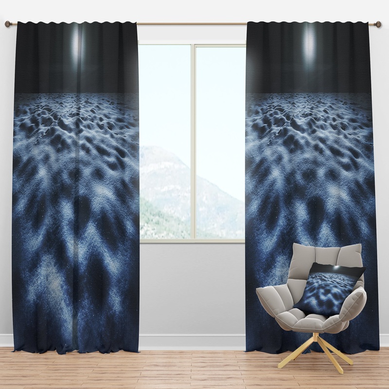 Night With Fool Moon in Sky - Landscape Curtain Panels