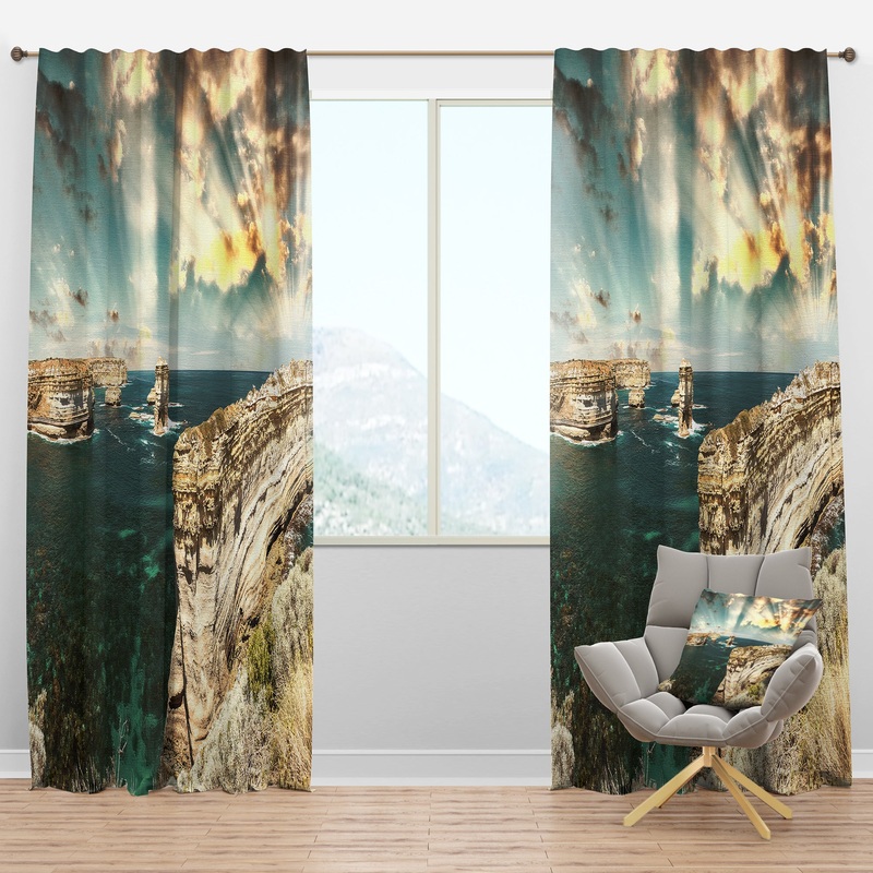 Rocks at Great Ocean Road Victoria - Seascape Curtain Panels