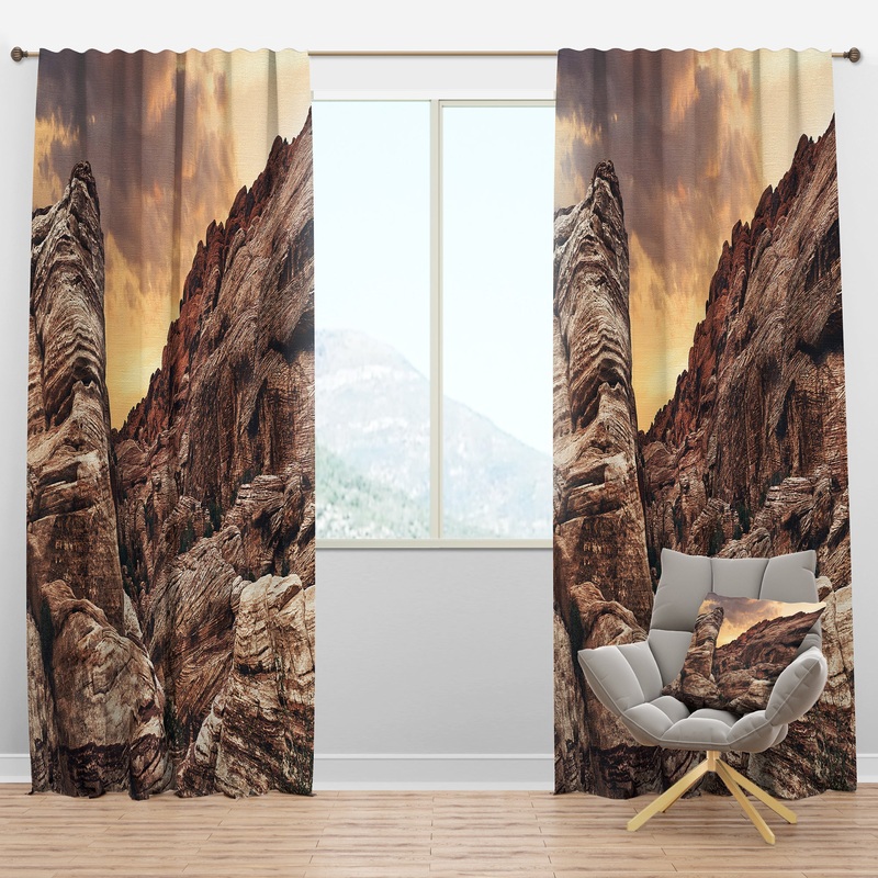 Scenic Red Rock Canyon in Nevada - Landscape Curtain Panels