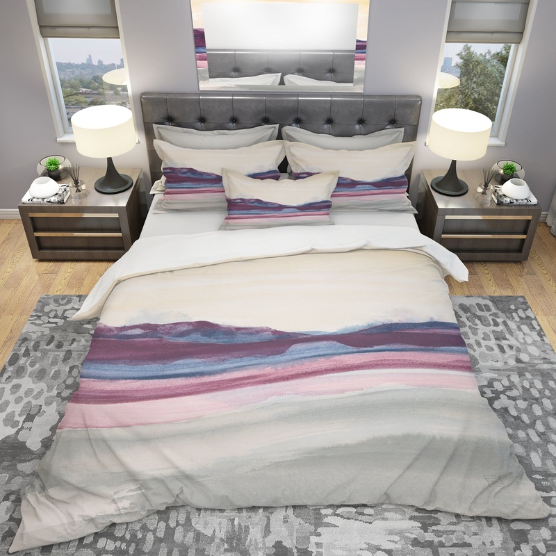 Shabby Watercolor on Purple I - Shabby Duvet Cover Set
