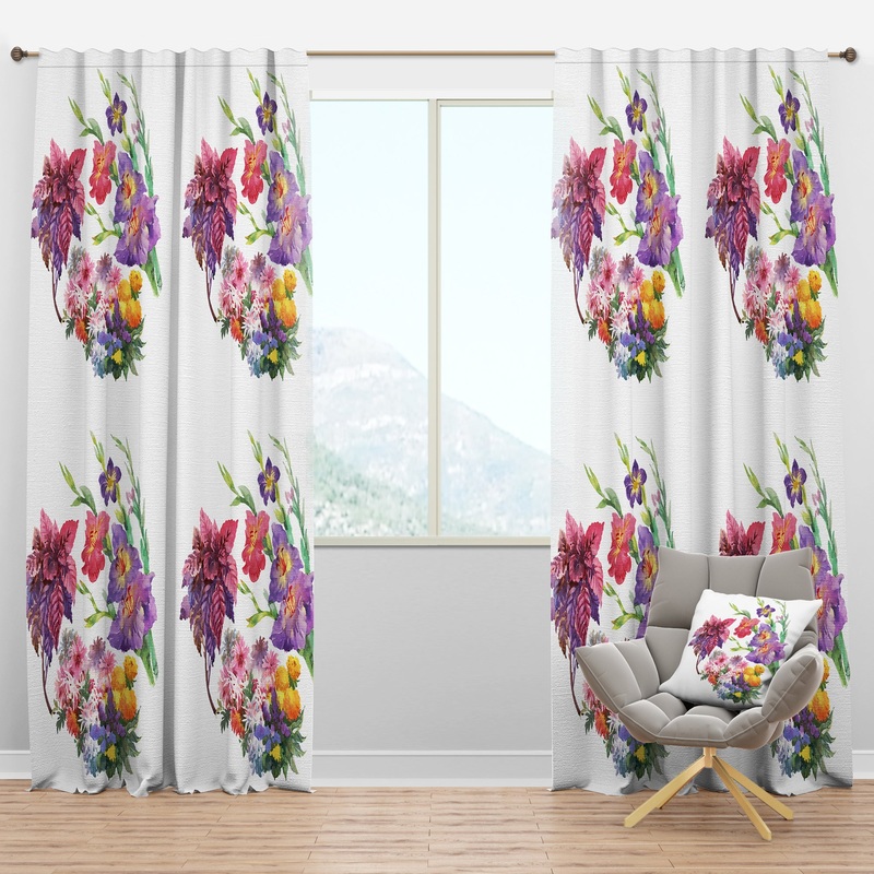 Beautiful floral texture - Floral Curtain Panels