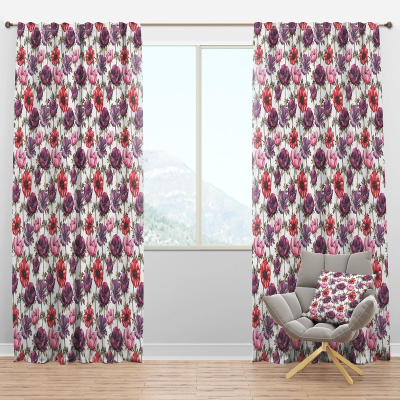 Colorful Abstract Floral Pattern - Floral Curtain Panels