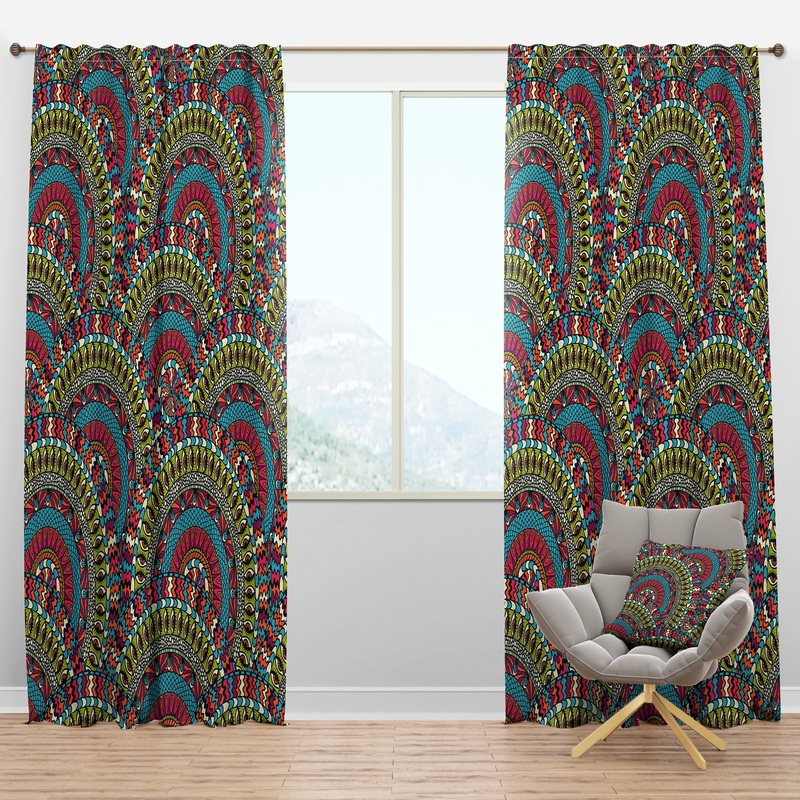 Colorful Ethnicity Round Ornament - Bohemian & Eclectic Curtain Panels