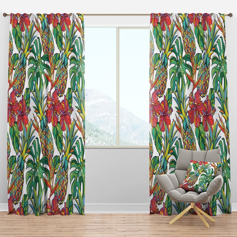 Colorful Tropical Pattern - Tropical Curtain Panels