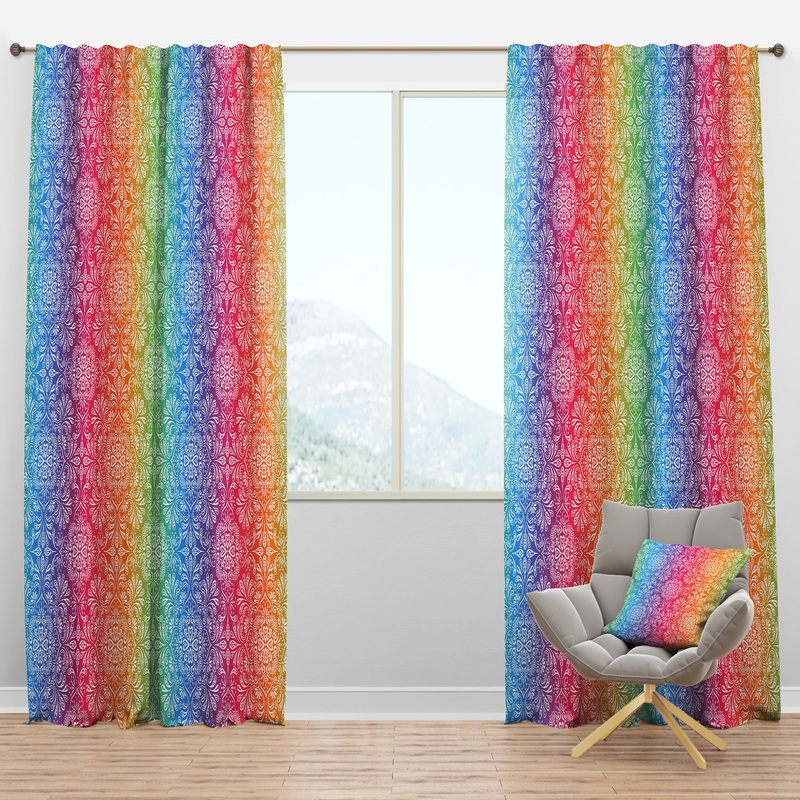Ethnic Floral Pattern - Bohemian & Eclectic Curtain Panels