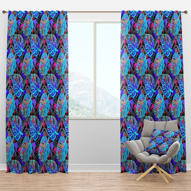 Exotic Leaves Pattern - Tropical Curtain Panels