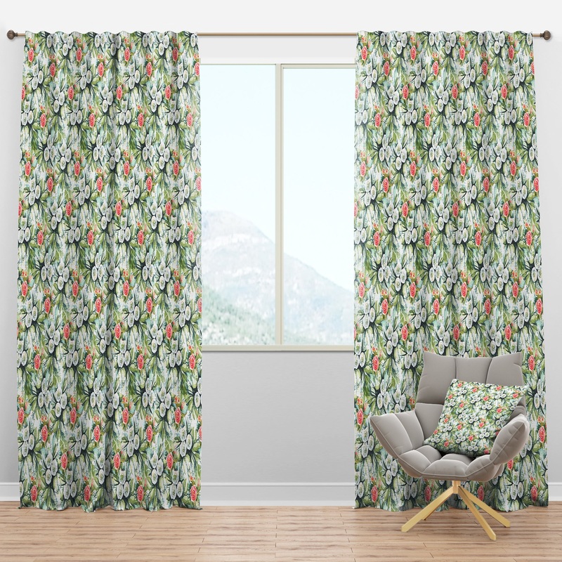 Floral Seamless pattern Flower - Floral Curtain Panels