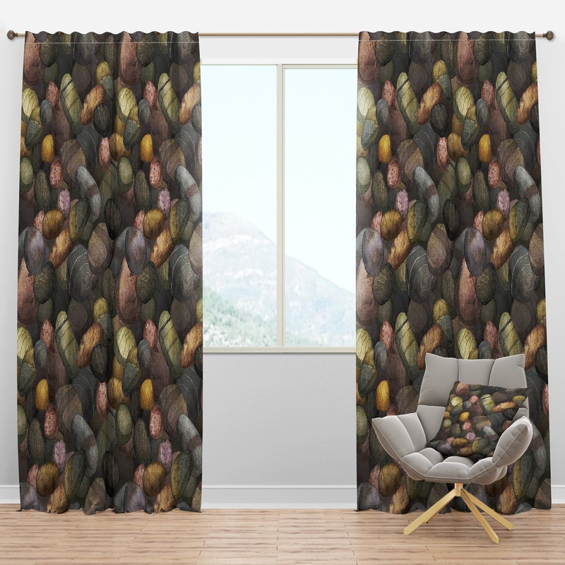 Sea & Shore Stones - Nautical & Coastal Curtain Panels