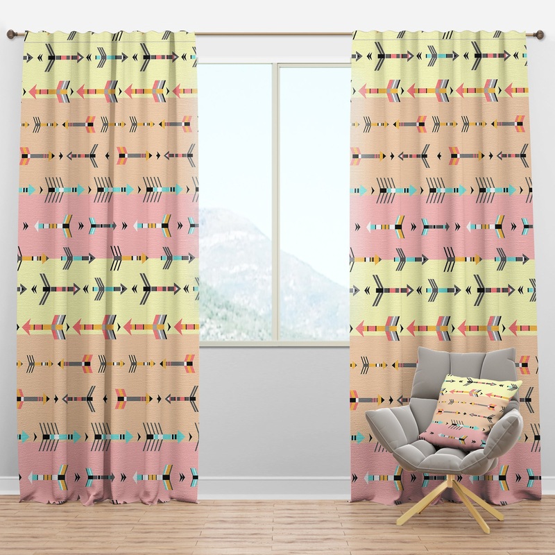 Tribal Arrows Boho Pattern - Southwestern Curtain Panels