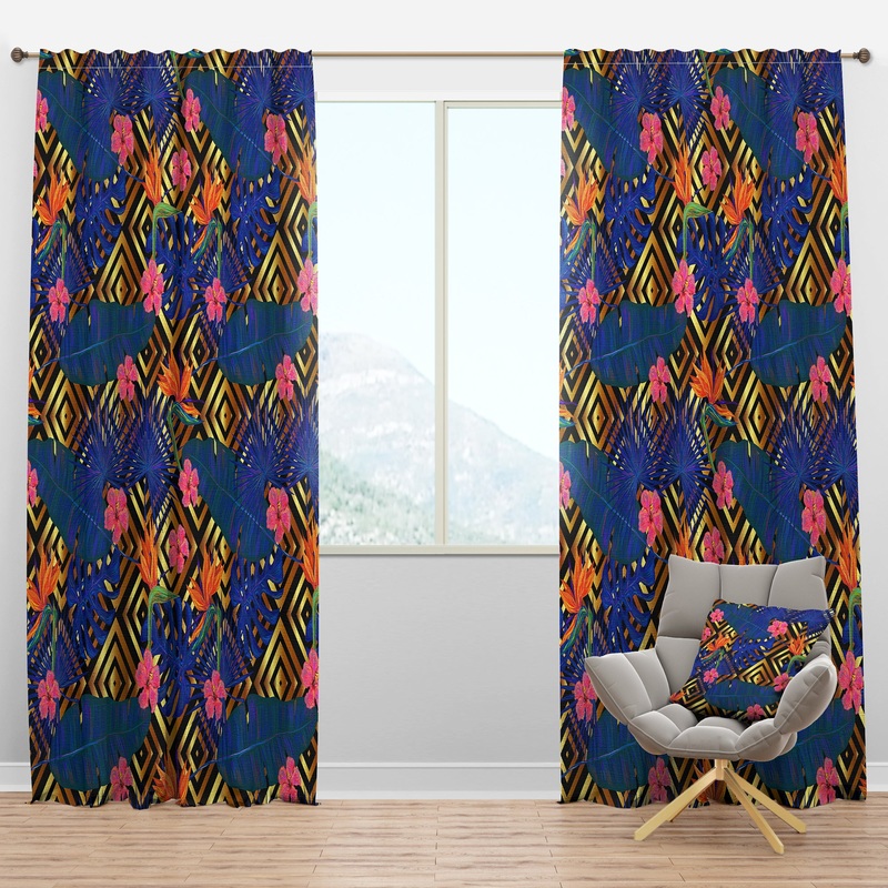 Abstract Retro Design I - Mid-Century Modern Curtain Panels