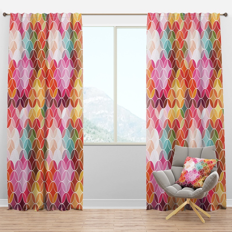 Geometrical Retro Design II - Mid-Century Modern Curtain Panels