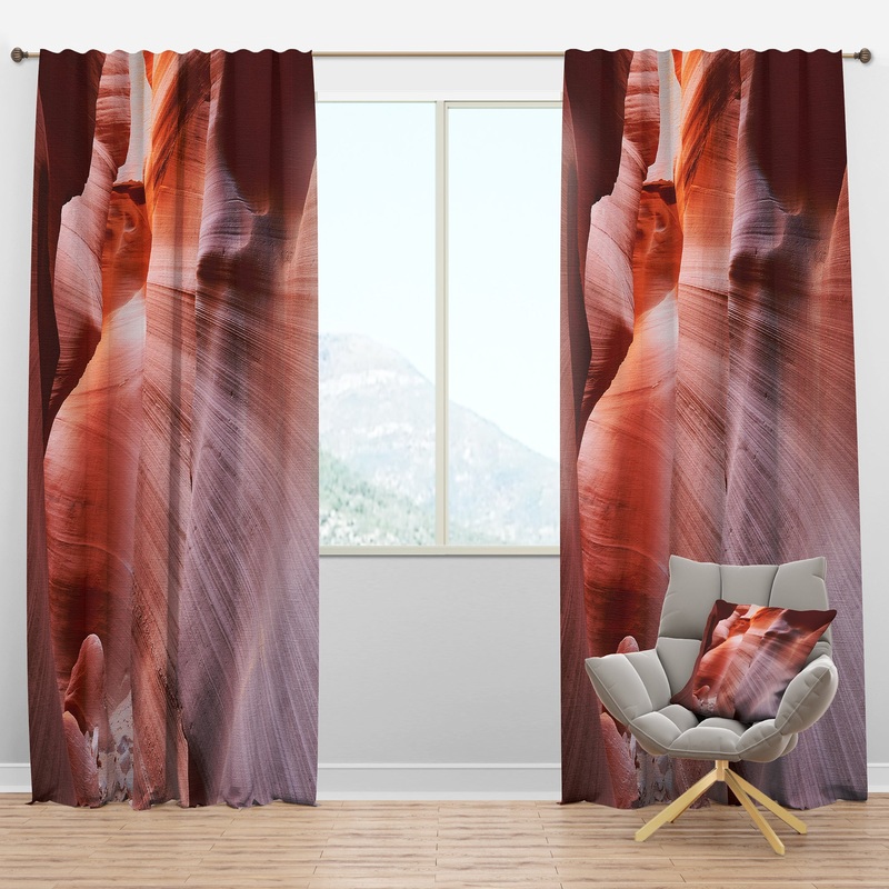 Sun Rays in Antelope Canyon - Landscape Photography Curtain Panels