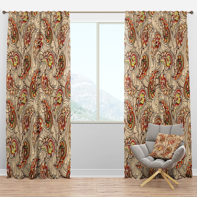 Autumn Pattern - Bohemian & Eclectic Curtain Panels
