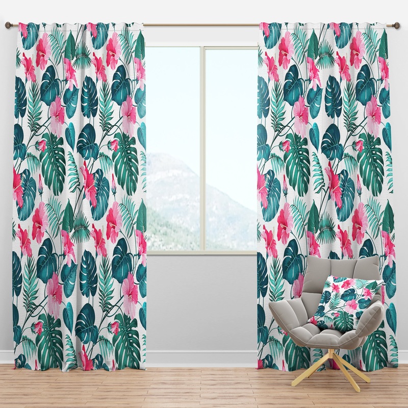 Blossom Flowers - Tropical Curtain Panels
