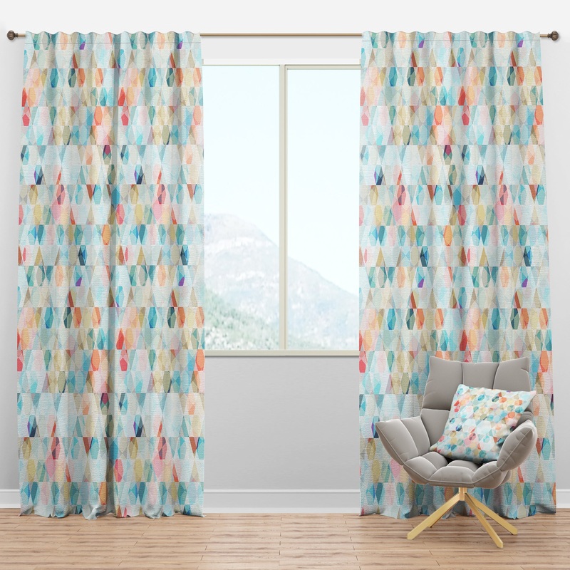 Cell Diamond Pattern - Modern & Contemporary Curtain Panels