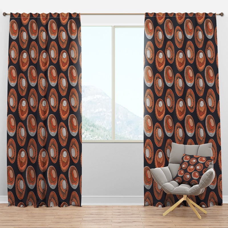 Champignons Pattern - Modern & Contemporary Curtain Panels